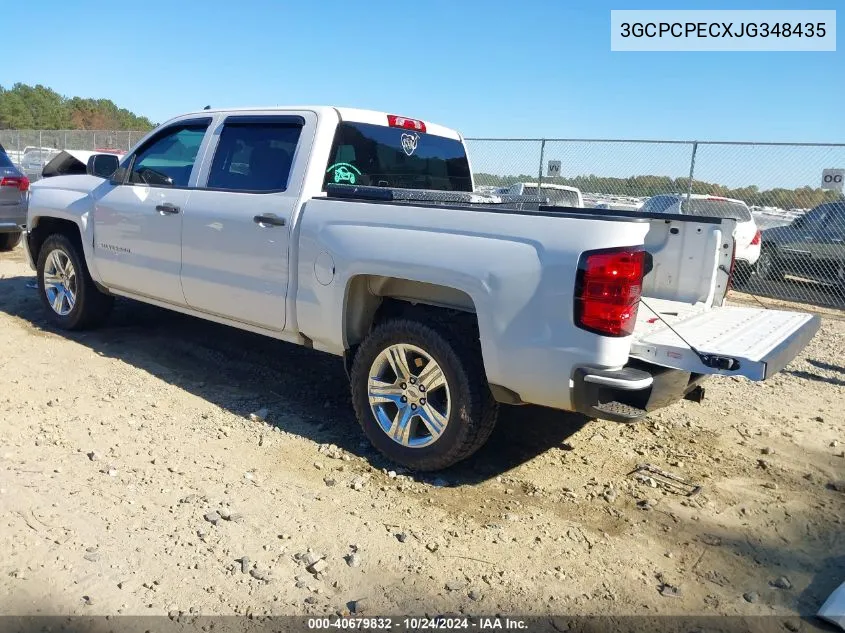 2018 Chevrolet Silverado 1500 Custom VIN: 3GCPCPECXJG348435 Lot: 40679832