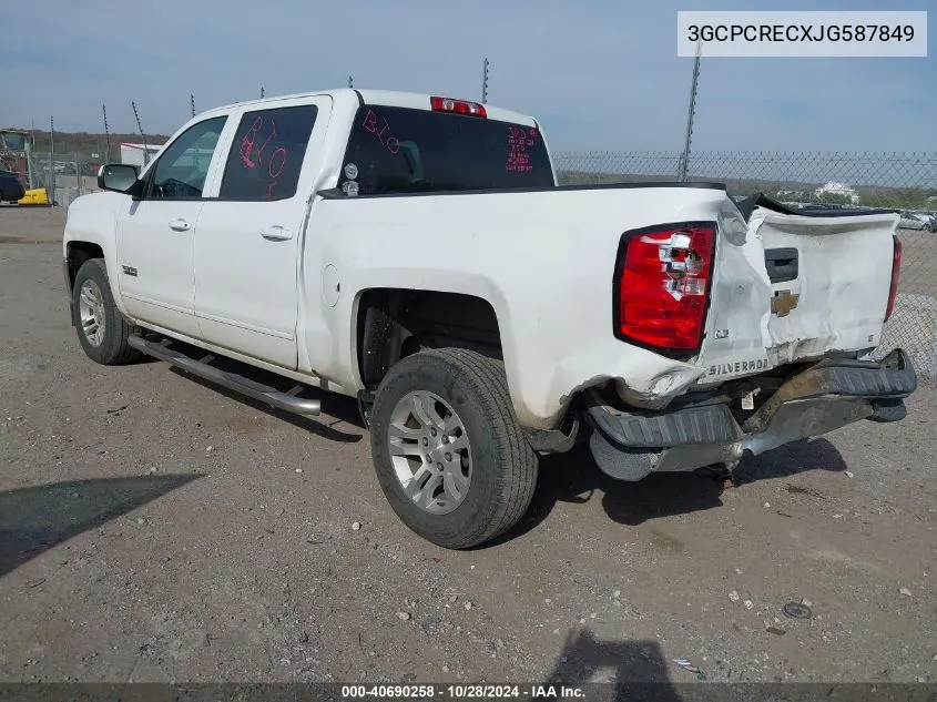 2018 Chevrolet Silverado 1500 1Lt VIN: 3GCPCRECXJG587849 Lot: 40690258