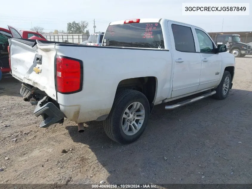 2018 Chevrolet Silverado 1500 1Lt VIN: 3GCPCRECXJG587849 Lot: 40690258