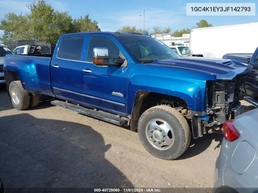 2018 Chevrolet Silverado 3500Hd High Country VIN: 1GC4K1EY3JF142793 Lot: 40729060