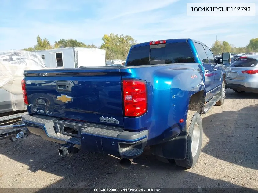 2018 Chevrolet Silverado 3500Hd High Country VIN: 1GC4K1EY3JF142793 Lot: 40729060