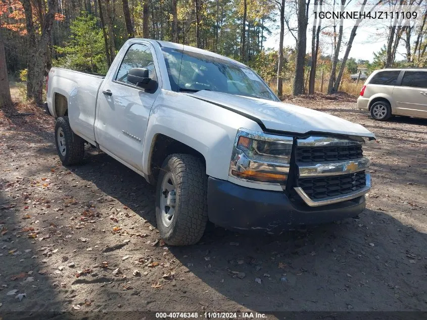 2018 Chevrolet Silverado 1500 Wt VIN: 1GCNKNEH4JZ111109 Lot: 40746348