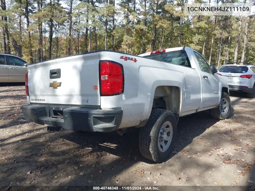 2018 Chevrolet Silverado 1500 Wt VIN: 1GCNKNEH4JZ111109 Lot: 40746348