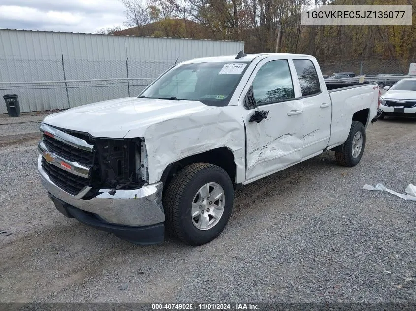 2018 Chevrolet Silverado 1500 1Lt VIN: 1GCVKREC5JZ136077 Lot: 40749028