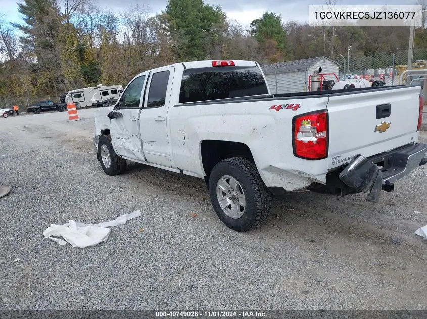 2018 Chevrolet Silverado 1500 1Lt VIN: 1GCVKREC5JZ136077 Lot: 40749028