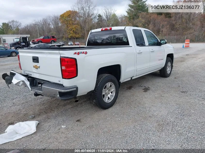 2018 Chevrolet Silverado 1500 1Lt VIN: 1GCVKREC5JZ136077 Lot: 40749028