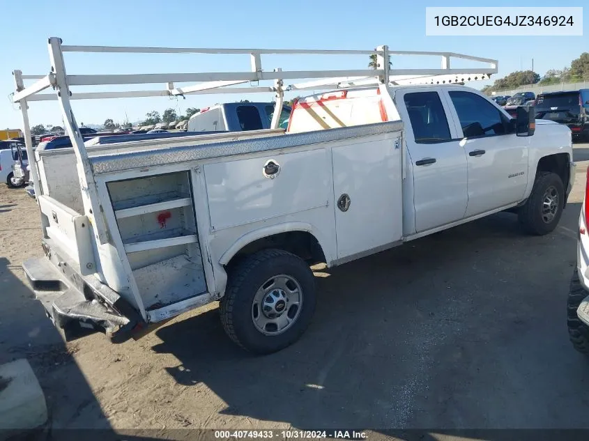 2018 Chevrolet Silverado 2500Hd Wt VIN: 1GB2CUEG4JZ346924 Lot: 40749433