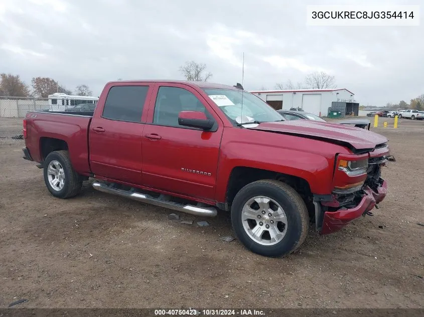 2018 Chevrolet Silverado 1500 2Lt VIN: 3GCUKREC8JG354414 Lot: 40750423