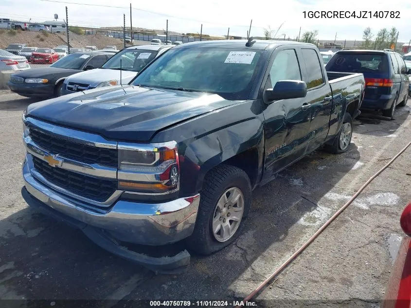 2018 Chevrolet Silverado 1500 1Lt VIN: 1GCRCREC4JZ140782 Lot: 40750789