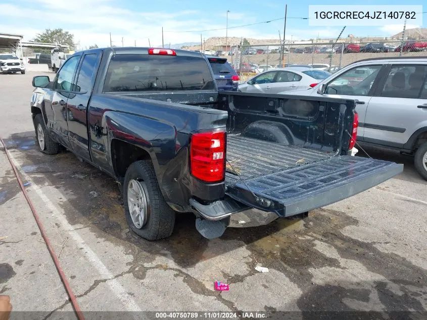 2018 Chevrolet Silverado 1500 1Lt VIN: 1GCRCREC4JZ140782 Lot: 40750789