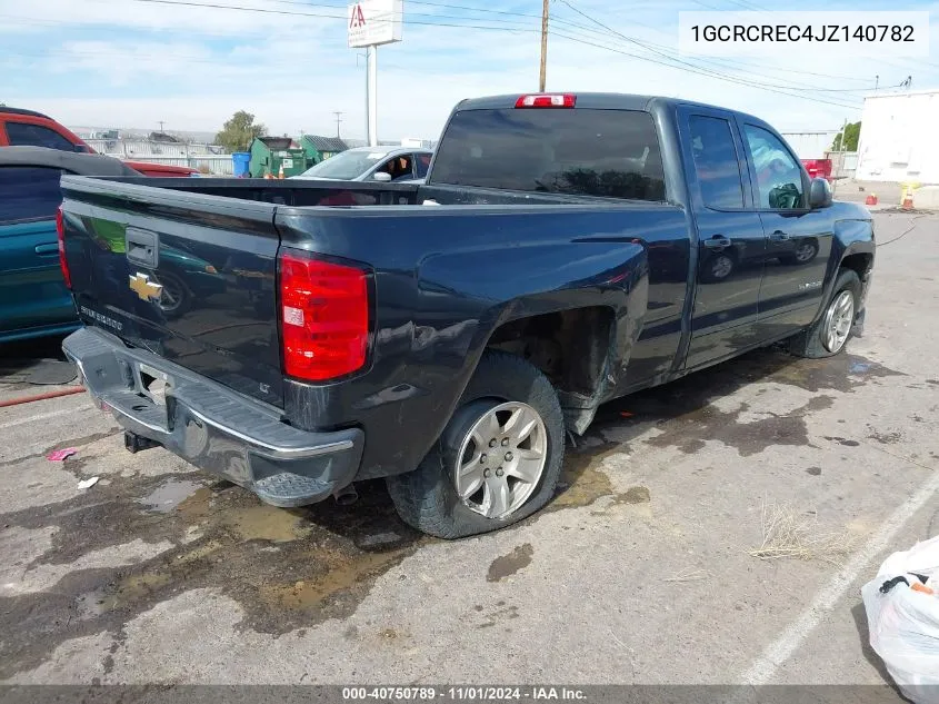 2018 Chevrolet Silverado 1500 1Lt VIN: 1GCRCREC4JZ140782 Lot: 40750789