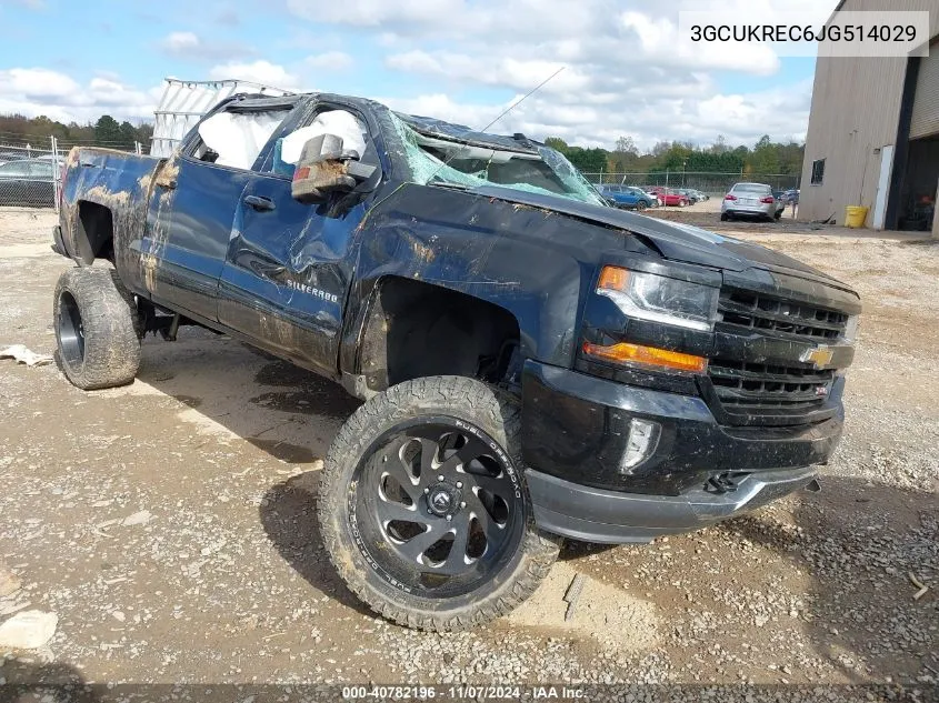 2018 Chevrolet Silverado 1500 2Lt VIN: 3GCUKREC6JG514029 Lot: 40782196