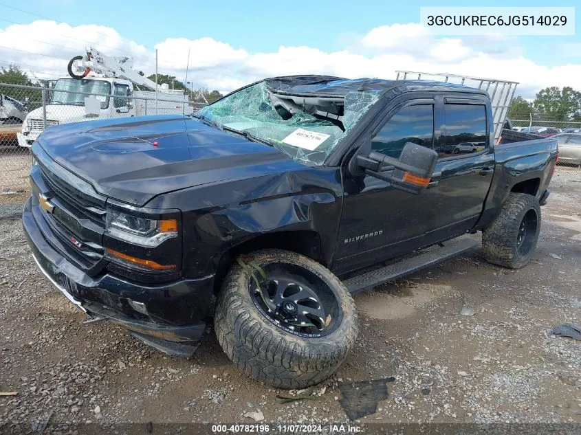 2018 Chevrolet Silverado 1500 2Lt VIN: 3GCUKREC6JG514029 Lot: 40782196