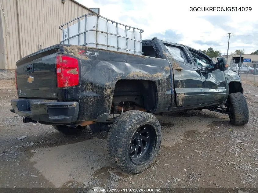 2018 Chevrolet Silverado 1500 2Lt VIN: 3GCUKREC6JG514029 Lot: 40782196