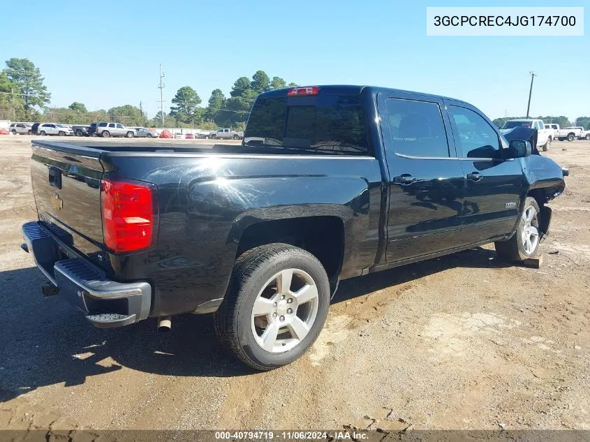 2018 Chevrolet Silverado 1500 1Lt VIN: 3GCPCREC4JG174700 Lot: 40794719