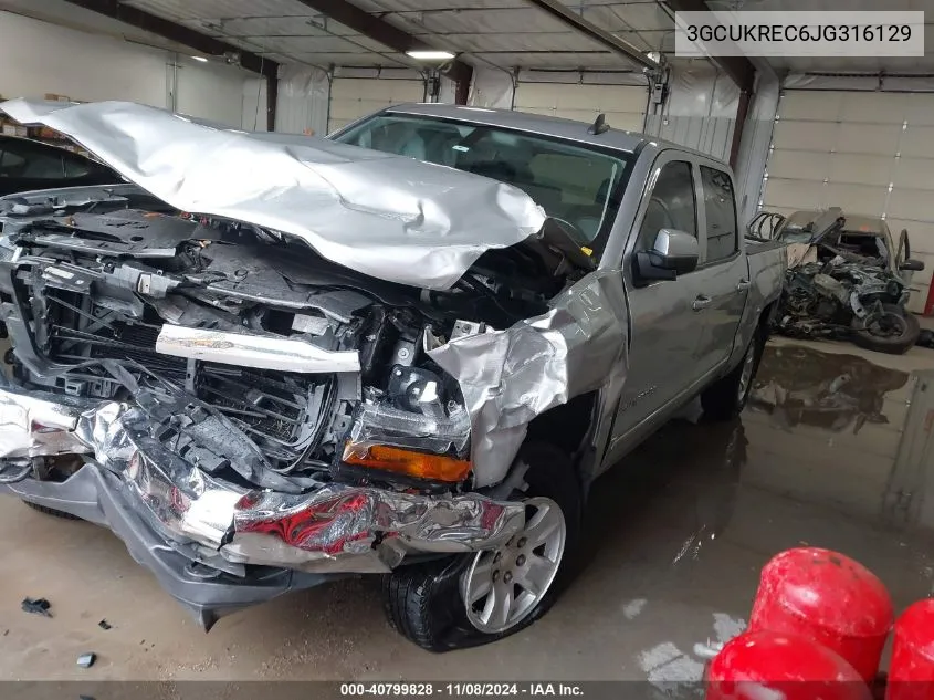 2018 Chevrolet Silverado 1500 1Lt VIN: 3GCUKREC6JG316129 Lot: 40799828