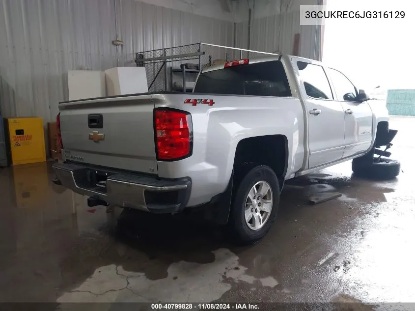 2018 Chevrolet Silverado 1500 1Lt VIN: 3GCUKREC6JG316129 Lot: 40799828