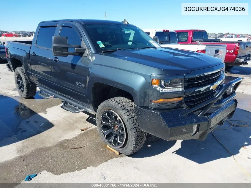 2018 Chevrolet Silverado 1500 2Lt VIN: 3GCUKRECXJG474036 Lot: 40801768