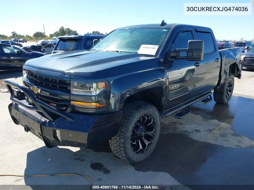 2018 Chevrolet Silverado 1500 2Lt VIN: 3GCUKRECXJG474036 Lot: 40801768