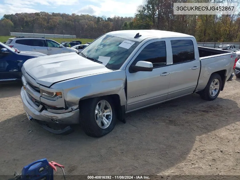 2018 Chevrolet Silverado 1500 2Lt VIN: 3GCUKREC9JG452867 Lot: 40816392