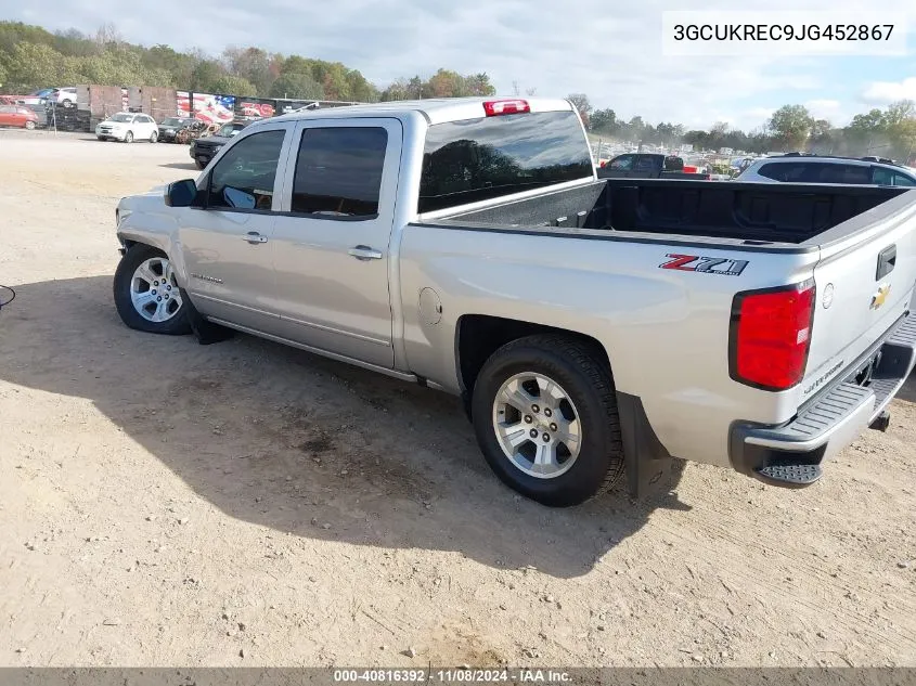 2018 Chevrolet Silverado 1500 2Lt VIN: 3GCUKREC9JG452867 Lot: 40816392