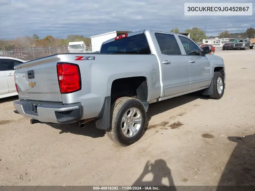 2018 Chevrolet Silverado 1500 2Lt VIN: 3GCUKREC9JG452867 Lot: 40816392