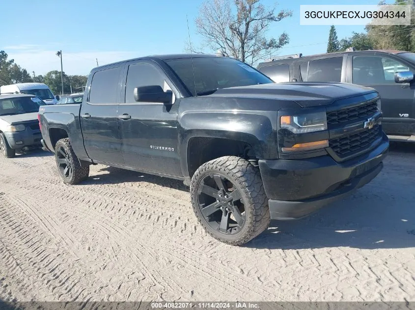 2018 Chevrolet Silverado 1500 Custom VIN: 3GCUKPECXJG304344 Lot: 40822071