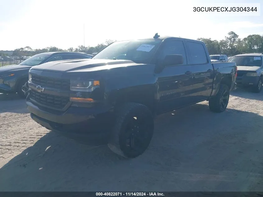 2018 Chevrolet Silverado 1500 Custom VIN: 3GCUKPECXJG304344 Lot: 40822071