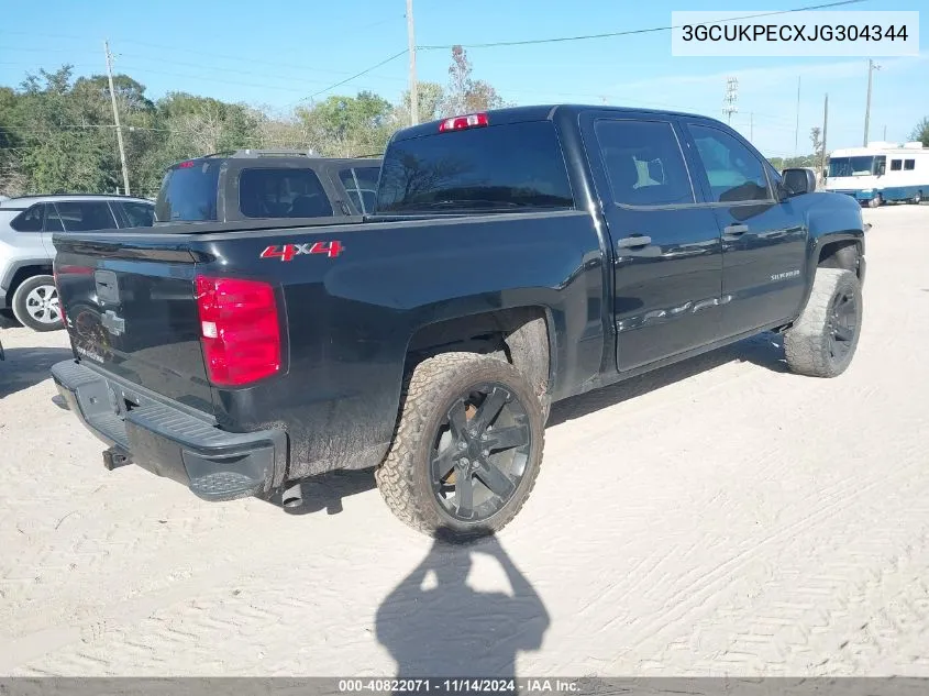 2018 Chevrolet Silverado 1500 Custom VIN: 3GCUKPECXJG304344 Lot: 40822071