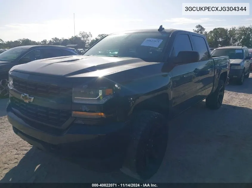 2018 Chevrolet Silverado 1500 Custom VIN: 3GCUKPECXJG304344 Lot: 40822071