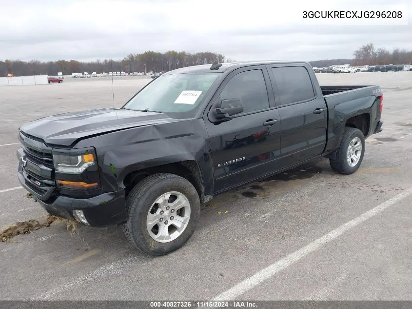 2018 Chevrolet Silverado 1500 2Lt VIN: 3GCUKRECXJG296208 Lot: 40827326