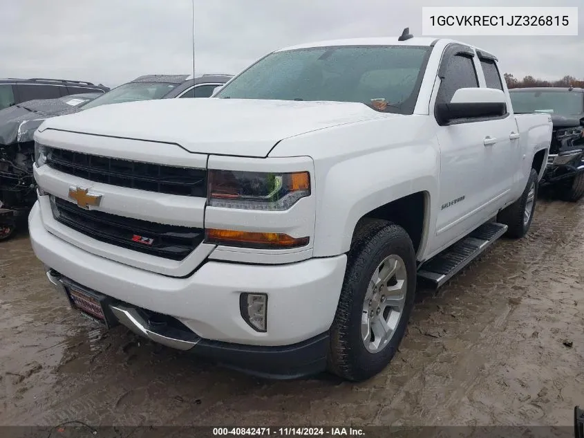 2018 Chevrolet Silverado 1500 2Lt VIN: 1GCVKREC1JZ326815 Lot: 40842471