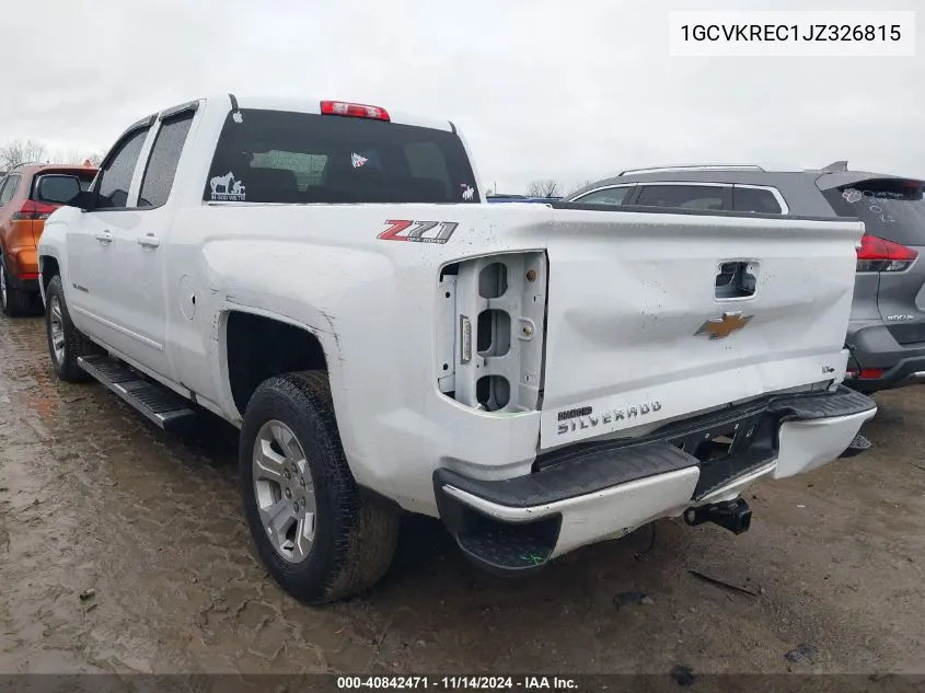 2018 Chevrolet Silverado 1500 2Lt VIN: 1GCVKREC1JZ326815 Lot: 40842471