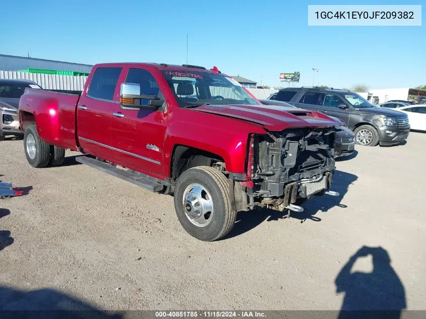 2018 Chevrolet Silverado 3500Hd High Country VIN: 1GC4K1EY0JF209382 Lot: 40851785