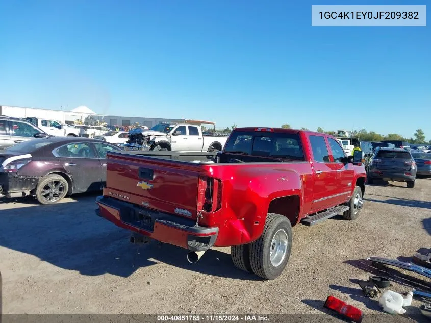 2018 Chevrolet Silverado 3500Hd High Country VIN: 1GC4K1EY0JF209382 Lot: 40851785