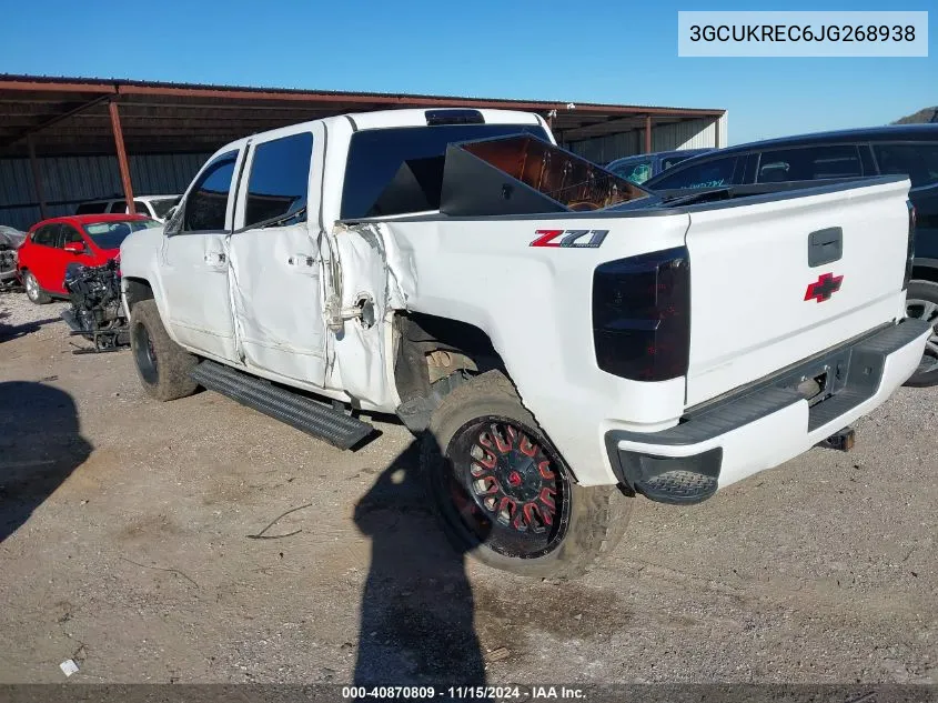 2018 Chevrolet Silverado 1500 2Lt VIN: 3GCUKREC6JG268938 Lot: 40870809