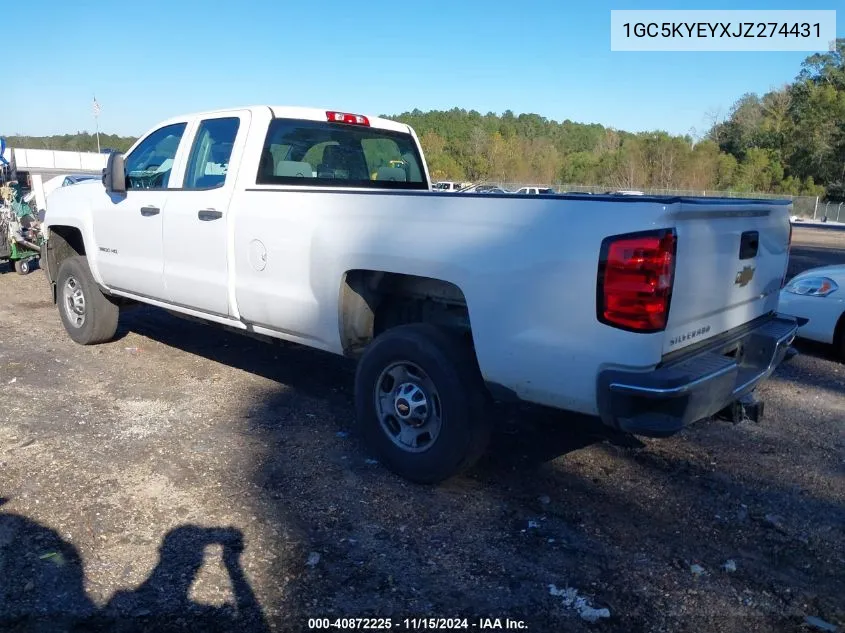 2018 Chevrolet Silverado 3500Hd Wt VIN: 1GC5KYEYXJZ274431 Lot: 40872225