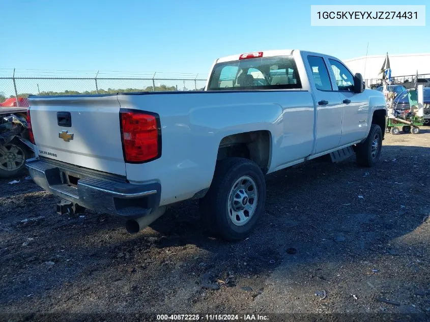 2018 Chevrolet Silverado 3500Hd Wt VIN: 1GC5KYEYXJZ274431 Lot: 40872225