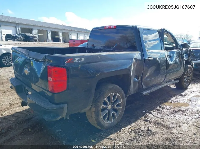 2018 Chevrolet Silverado 1500 2Lt VIN: 3GCUKREC5JG187607 Lot: 40906765