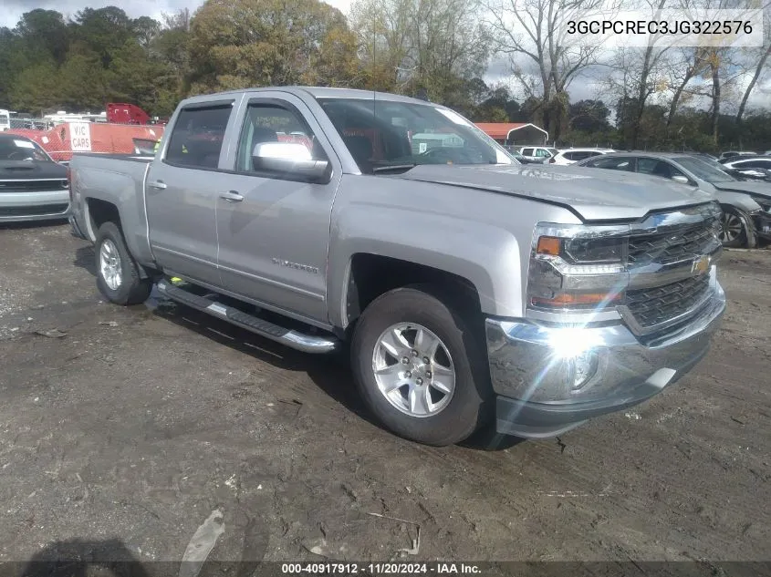 2018 Chevrolet Silverado 1500 1Lt VIN: 3GCPCREC3JG322576 Lot: 40917912