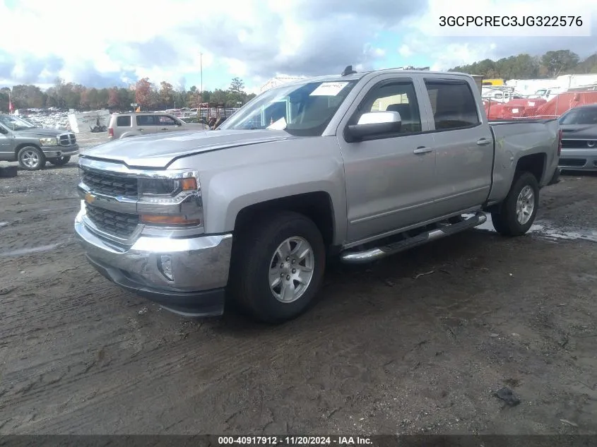 2018 Chevrolet Silverado 1500 1Lt VIN: 3GCPCREC3JG322576 Lot: 40917912