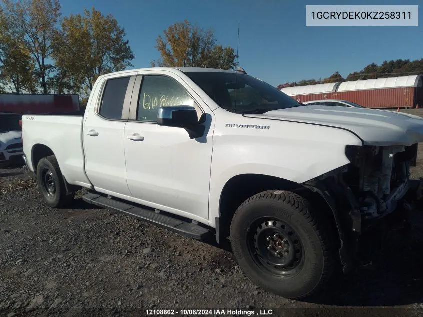 2019 Chevrolet Silverado 1500 VIN: 1GCRYDEK0KZ258311 Lot: 12108662