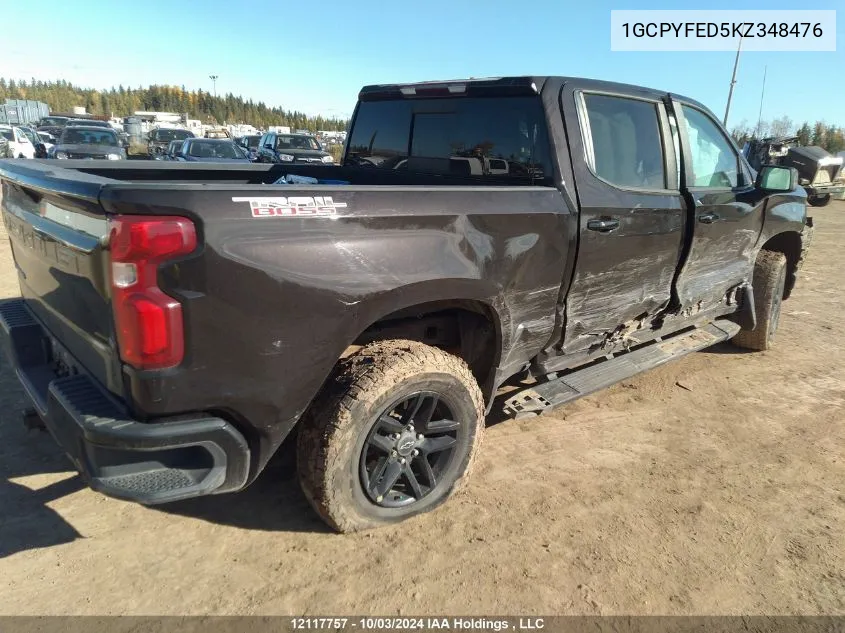 2019 Chevrolet Silverado 1500 VIN: 1GCPYFED5KZ348476 Lot: 12117757