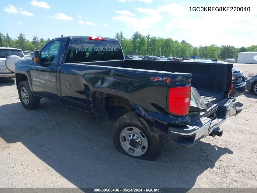 2019 Chevrolet Silverado 2500Hd Wt VIN: 1GC0KREG8KF220040 Lot: 39503436