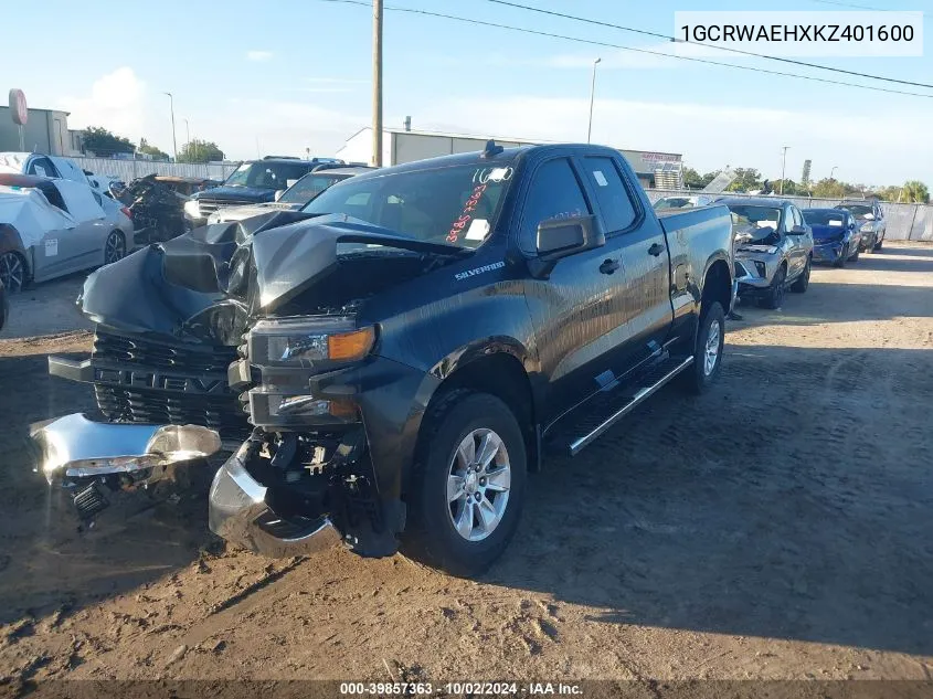 1GCRWAEHXKZ401600 2019 Chevrolet Silverado 1500 Work Truck