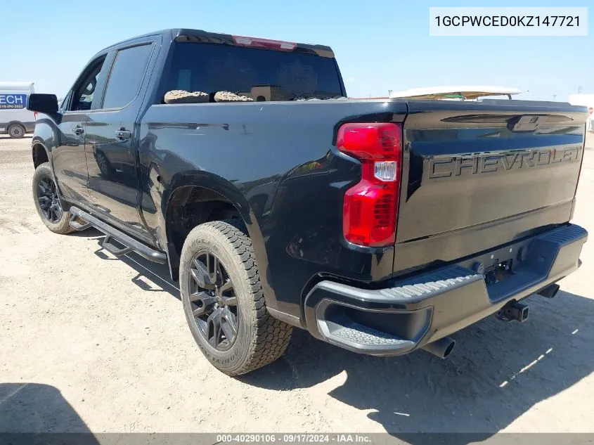 2019 Chevrolet Silverado 1500 Lt VIN: 1GCPWCED0KZ147721 Lot: 40290106