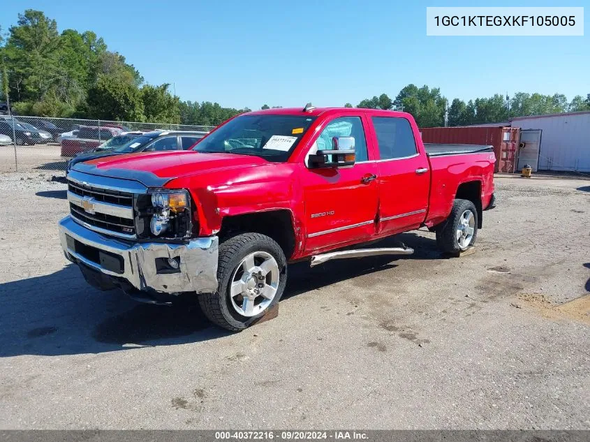 2019 Chevrolet Silverado 2500Hd Ltz VIN: 1GC1KTEGXKF105005 Lot: 40372216