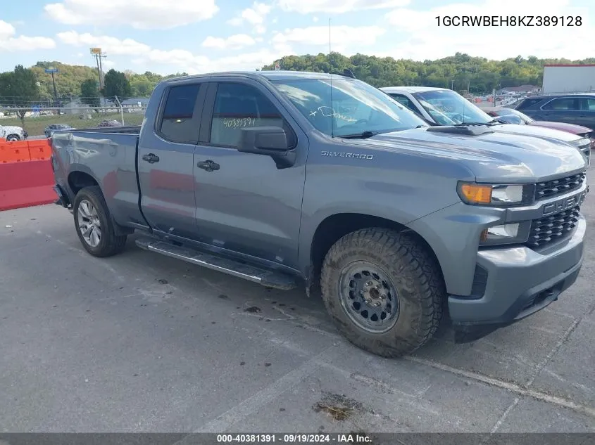 2019 Chevrolet Silverado 1500 Custom VIN: 1GCRWBEH8KZ389128 Lot: 40381391