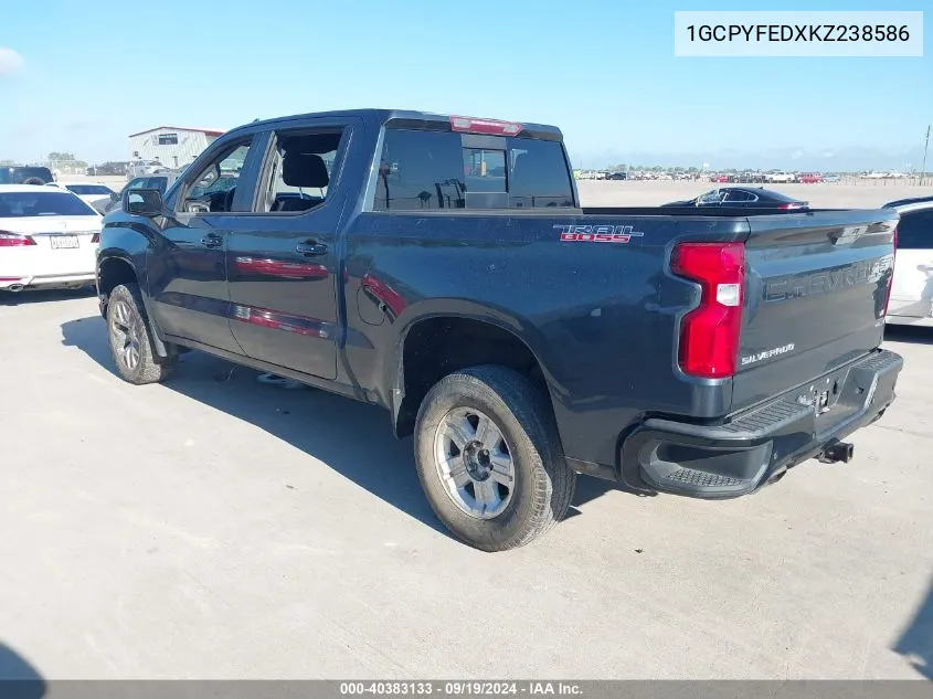 2019 Chevrolet Silverado 1500 Lt Trail Boss VIN: 1GCPYFEDXKZ238586 Lot: 40383133