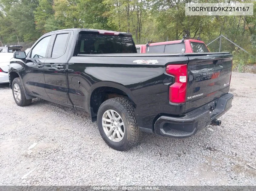 2019 Chevrolet Silverado 1500 Rst VIN: 1GCRYEED9KZ214167 Lot: 40387607